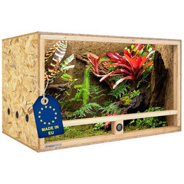 ITA Holzterrarium aus OSB-3 Platten 120x60x60 cm mit Seitenbelüftung und integriertem Hygrometer für Reptilien, Schlangen und Amphibien FSC zertifiziert – Bild 1 von 5