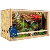 Produktbild von ITA Holzterrarium aus OSB-3 Platten 120x60x60 cm mit Seitenbelüftung und integriertem Hygrometer für Reptilien, Schlangen und Amphibien FSC zertifiziert