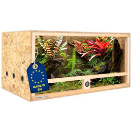 ITA Holzterrarium aus OSB-3 Platten mit Seitenbelüftung und integriertem Hygrometer für Reptilien, Schlangen und Amphibien 100x60x50 cm FSC Zertifiziert – Bild 1 von 6