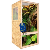 Produktbild von ITA Holzterrarium für Chamäleons aus OSB-3 Platten 120x60x60 cm mit Flächenbelüftung und integriertem Hygrometer in Braun