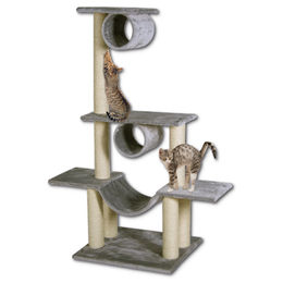 Iveta Kratzbaum Magic Cat Ruheplatz für Katzen Grau Plüsch 103x57x141cm – Bild 1 von 1