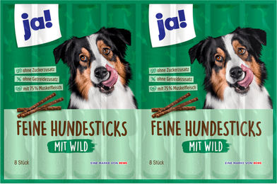 Produktbild von ja! Hundesticks mit Wild 8x11g