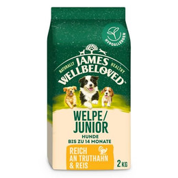 Produktbild von James Wellbeloved Junior Hypoallergenic Truthahn & Reis Trockenfutter - 2 kg