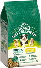 Produktbild von JAMES WELLBELOVED Junior Lamm & Reis Trockenfutter für Welpen - 2 x 2 kg