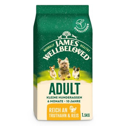 Produktbild von James Wellbeloved Mini Truthahn & Reis Trockenfutter für kleine Hunde - 1,5 kg