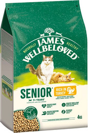 Produktbild von James Wellbeloved Senior Cat Hypoallergenic Truthahn & Reis - 3 x 4 kg