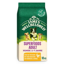 Produktbild von James Wellbeloved Superfoods Adult Dog Hypoallergenic Truthahn mit Grünkohl & Quinoa - 10 kg