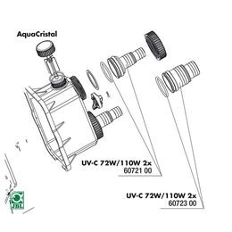 Produktbild von JBL Ersatzteil 2x Schlauchtüllen 2" für UV-C 72 / 110 W