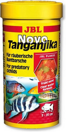 Produktbild von JBL NovoTanganjika Alleinfutter für räuberische Buntbarsche Flocken - 250 ml