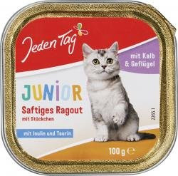 Produktbild von Jeden Tag Katze Junior saftiges Ragout mit Stückchen Kalb & Geflügel