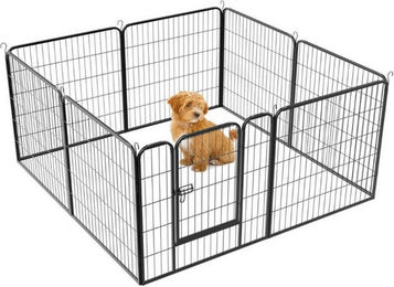 Produktbild von JEOBEST Freigehege Welpenauslauf Hundelaufstall Metall Playpen Übung, (8-Stück, 80x60cm) Absperrgitter 60cm hoch
