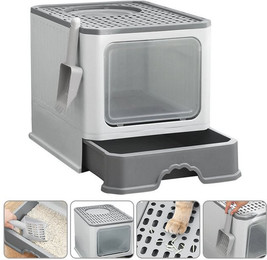 Produktbild von JEOBEST Katzentoilette mit Deckel und ausziehbarem Tablett