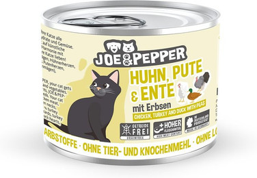 Produktbild von Joe & Pepper Cat Huhn, Pute & Ente mit Erbsen - 6 x 200 g