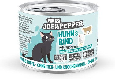 Produktbild von Joe & Pepper Cat Huhn & Rind mit Möhren - 6 x 200 g
