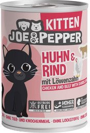 Produktbild von Joe & Pepper Cat Kitten Huhn & Rind mit Löwenzahn - 6 x 400 g