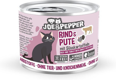 Produktbild von Joe & Pepper Cat Rind & Pute mit Süßkartoffeln - 6 x 200 g