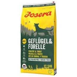 Produktbild von Josera Geflügel & Forelle Trockenfutter für Hunde - 12,5 kg