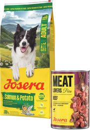 Produktbild von JOSERA Salmon and Potato Adult getreidefreies Futter für Hunde mit empfindlichem Magen 12,5 kg + 800g GRATIS