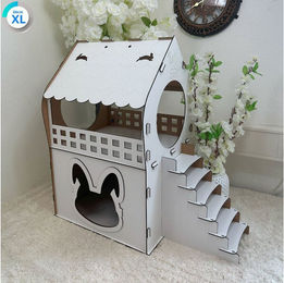 Jungengel Tierhaus Hasenhaus XL 2 Etagen Kaninchenhaus Hasennest Hasenhütte Hasenbett, Stecksystem, Ideal für 1-2Hasen, Robust bis 5kg, 100% aus Holz – Bild 1 von 5