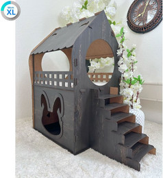 Produktbild von Jungengel Tierhaus Zweistöckiges Kaninchenhaus aus MDF