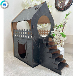 Produktbild von Jungengel Tierhaus Zweistöckiges Katzenhaus aus MDF