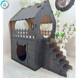 Produktbild von Jungengel Tierhaus Zweistöckiges Katzenhaus aus MDF