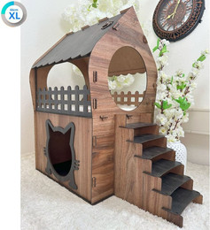 Produktbild von Jungengel Tierhaus Zweistöckiges Katzenhaus aus MDF