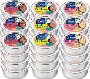 Produktbild von Junior Katzenfutter nass Rind, Geflügel, Lachs und Hühnerfilet - 3060 g