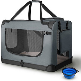 Produktbild von Juskys Hundetransportbox Lassie S faltbar mit Decke, Tasche und Griffen