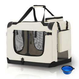 Produktbild von Juskys Hundetransportbox Lassie S faltbar mit Decke, Tasche und Griffen