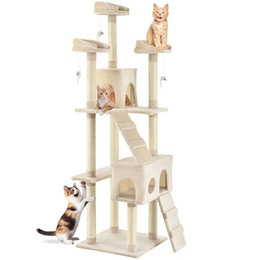 Produktbild von Juskys Kratzbaum Amy mit Höhlen, Liegeflächen, Leitern und Sisal-Stämmen