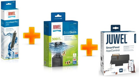 Produktbild von JUWEL AquaHeatPro 100 & Ecco Skimmer & SmartFeed Futterautomat  - Vorteils-Paket