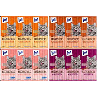 Produktbild von ja! Feine Katzensticks Mischkarton 60x10 Stück Katzen Leckerlis Crunchy Sticks - 60 x 10 Stk.