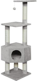 Jack and Vanilla Kratzbaum für Katzen in Cremegrau und Grau 40 x 40 x 130 cm – Bild 1 von 1