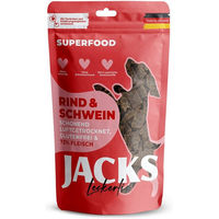 Produktbild von JACKS Splitter Soft Hundesnack Trockenfleisch Rind und Schwein getreidefrei 90g