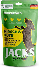 Produktbild von JACKS Splitter Soft Hundetrockenfleisch Hirsch und Pute getreidefrei 90g - 90 g
