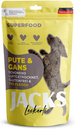 Produktbild von JACKS Splitter Soft Pute & Gans Getreidefreies Trockenfleisch 90g - 90 g