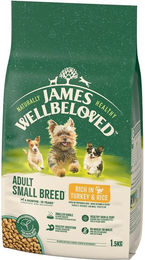 James Wellbeloved Adult Trockenfutter für kleine Hunderassen mit Truthahn und Reis Hypoallergen 1,5 kg - 1,5 kg – Bild 1 von 6