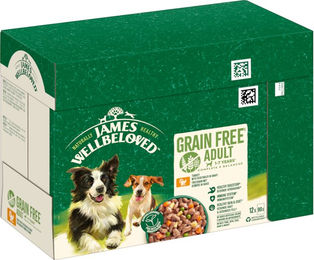 James Wellbeloved Hund Nassfutter Adult Truthahn mit Gemüse in Sauce Hypoallergen Getreidefrei 12 x 90 g - 12 x 90 g – Bild 1 von 4