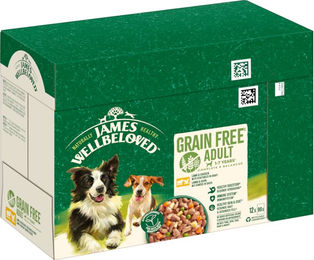 James Wellbeloved Hund Nassfutter Lamm & Huhn mit Gemüse in Sauce Getreidefrei Hypoallergen 12 x 90 g - 12 x 90 g – Bild 1 von 5