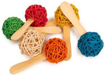 Java Popsicle Knabberspielzeug für Papageien und Großsittiche aus Holz in Bunt und Natur ca. 4 x 4 x 10 cm – Bild 1 von 8