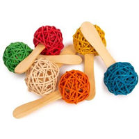 Produktbild von Java Popsicle Knabberspielzeug für Papageien und Großsittiche aus Holz in Bunt und Natur ca. 4 x 4 x 10 cm