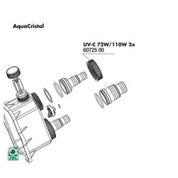JBL Ersatzteil 2x Überwurfmutter aus Kunststoff für UV-C 72 / 110 W AquaCristal in Grau – Bild 1 von 2