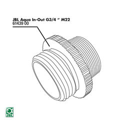 JBL Metall Adapter G3/4 M28/M22 für Aqua In-Out Gold – Bild 1 von 2
