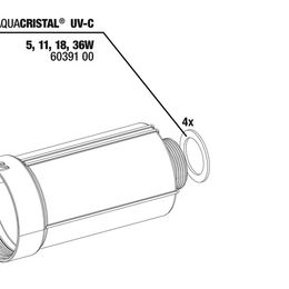 JBL ProCristal UV-C Ersatzteil Dichtungen für Schlauchanschluss 4 Stück – Bild 1 von 3