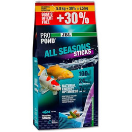 JBL Propond All Seasons Schwimm-Sticks Teichfutter für Goldfische mit Lachs und Garnele 7,5 kg - 5,8 kg – Bild 1 von 6