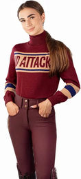 Produktbild von JD Attack Zenya Rollkragenpullover Damen Rot Polyester Winter Größe L