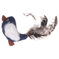 Produktbild von Jeany Flamingo Katzenspielzeug aus Stoff mit Federn in Blau