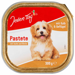 Produktbild von Jeden Tag Hund Feine Pastete Kalb und Geflügel 300g Schale