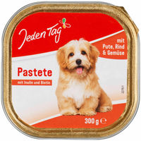 Produktbild von Jeden Tag Hund Feine Pastete Pute Rind Gemüse 300g Schale